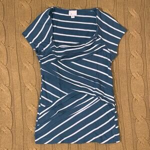 Anthropologie blue & white striped shirt